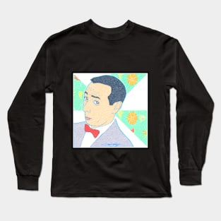 Pee Wee Herman Portrait Circle Design Long Sleeve T-Shirt